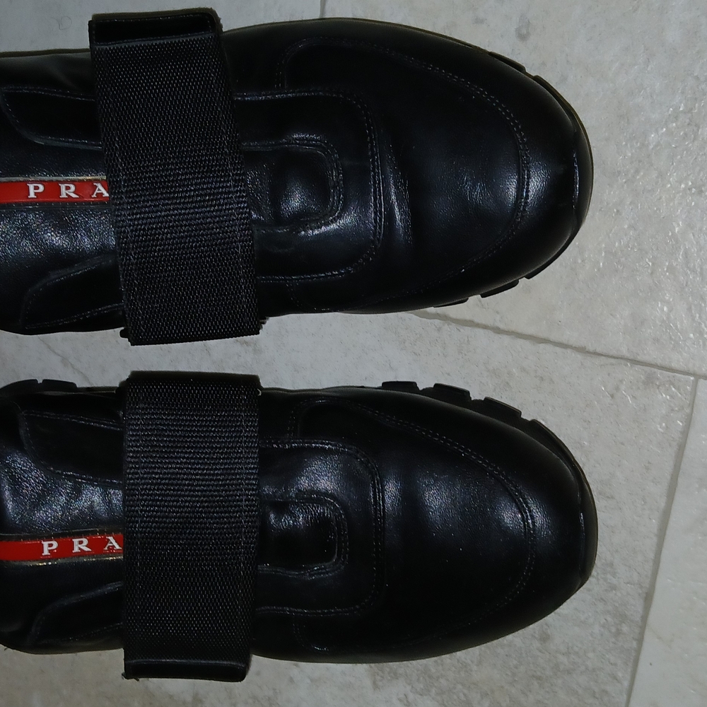 Prada Black Sneakers with Chunky Sole and Slip-On Design - Picture 3 of 8